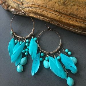 Feather Chandelier Earrings